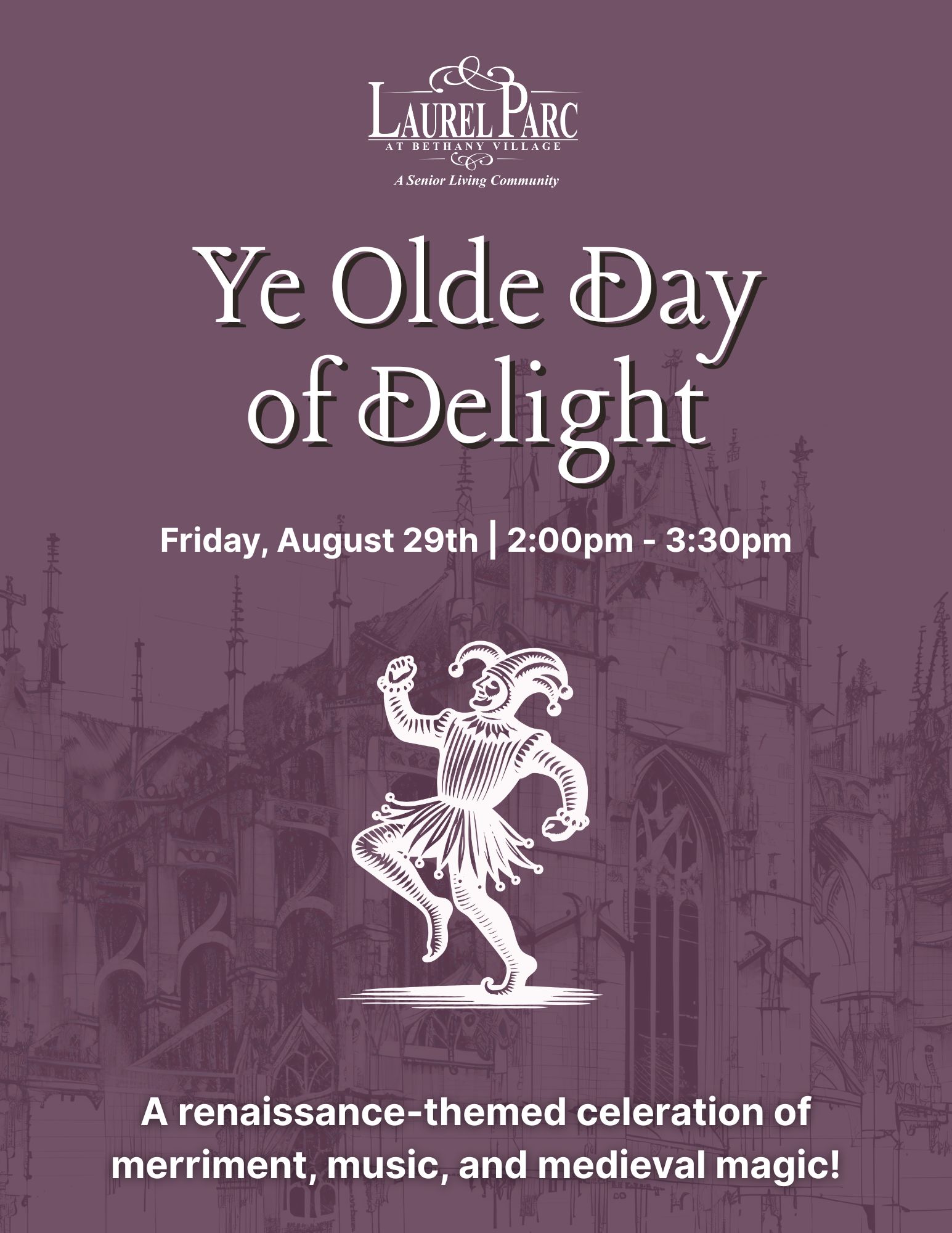 YE OLDE DAY OF DELIGHT event at Laurel Parc Senior Living in Portland Oregon