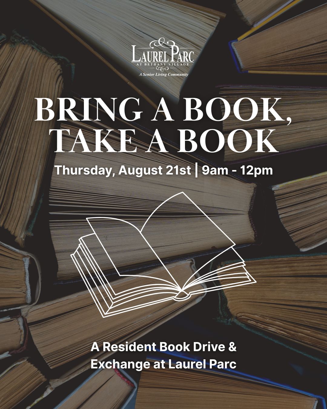 Book Drive & Exchange at Laurel Parc Senior Living in Portland Oregon
