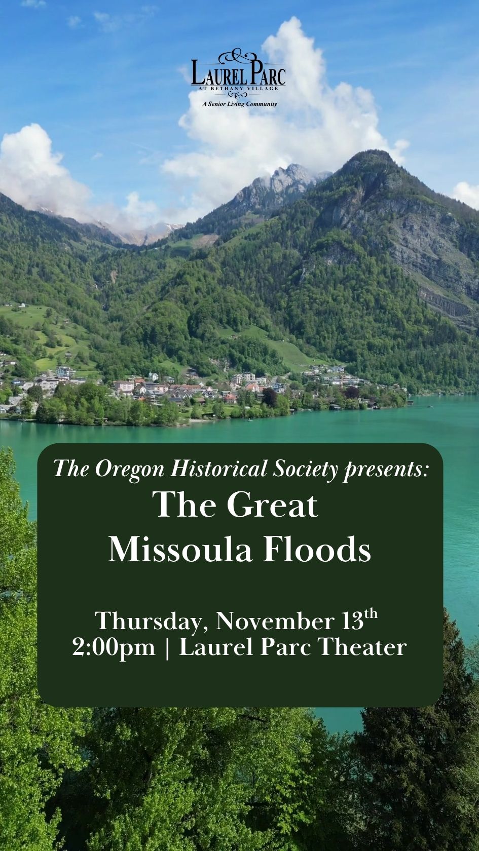 Presentation at Laurel Parc Senior Living in Portland Oregon