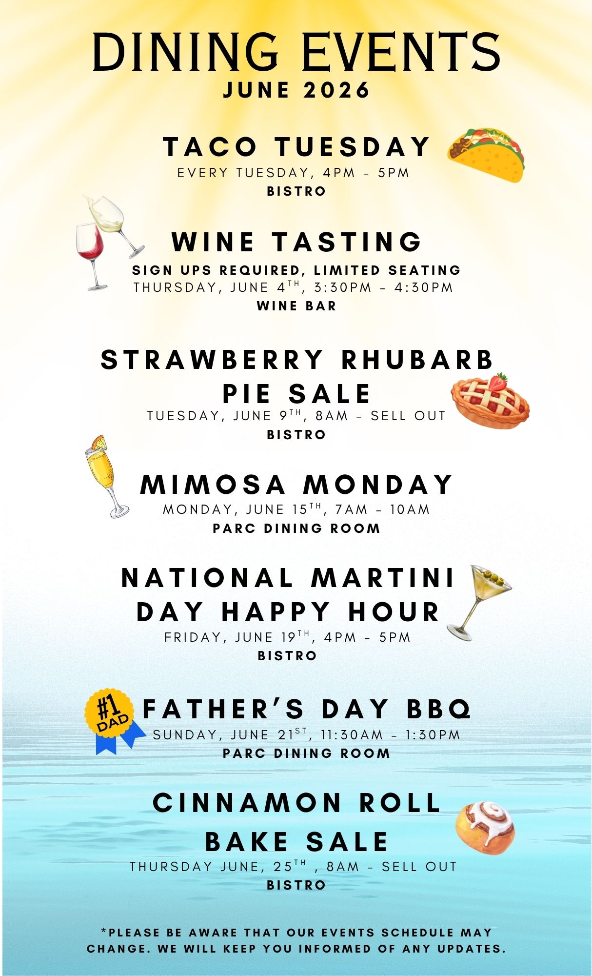 June Dining Events 2026